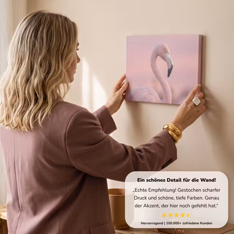 Flamingo - Portret - Roze canvas 2cm klein -sfeer3