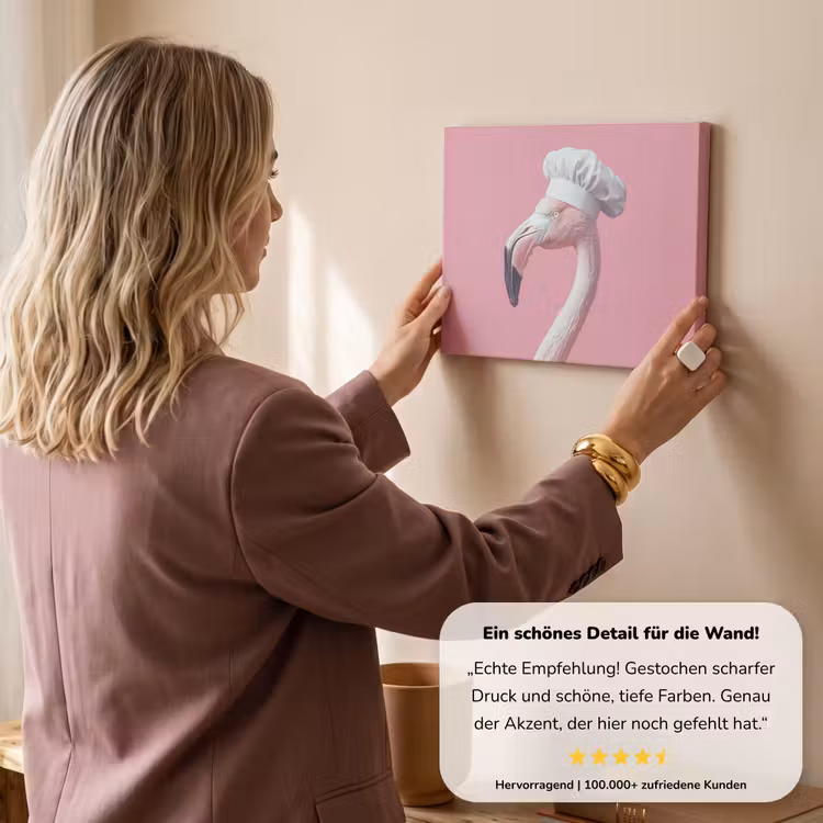 Flamingo - Roze - Koksmuts - Vogel canvas 2cm klein -sfeer3