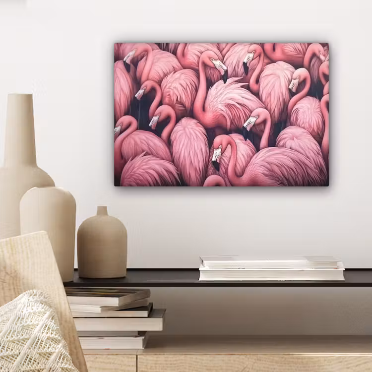 Flamingo - Roze - Dieren canvas 2cm klein -closeup_print_DE