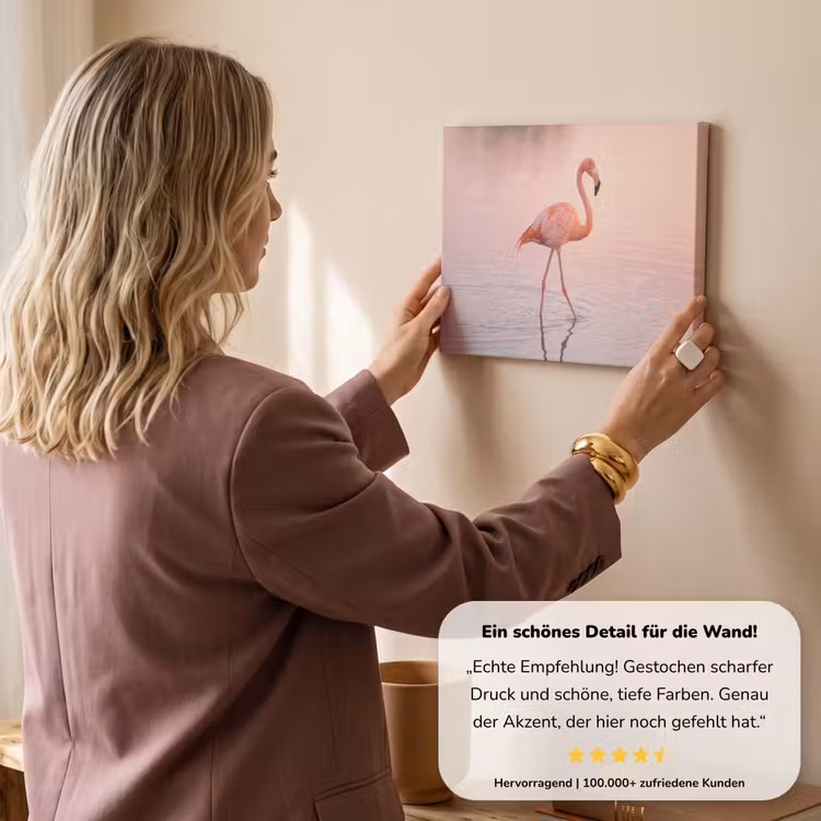Flamingo - Water - Roze canvas 2cm klein -Xsfeer7_DE