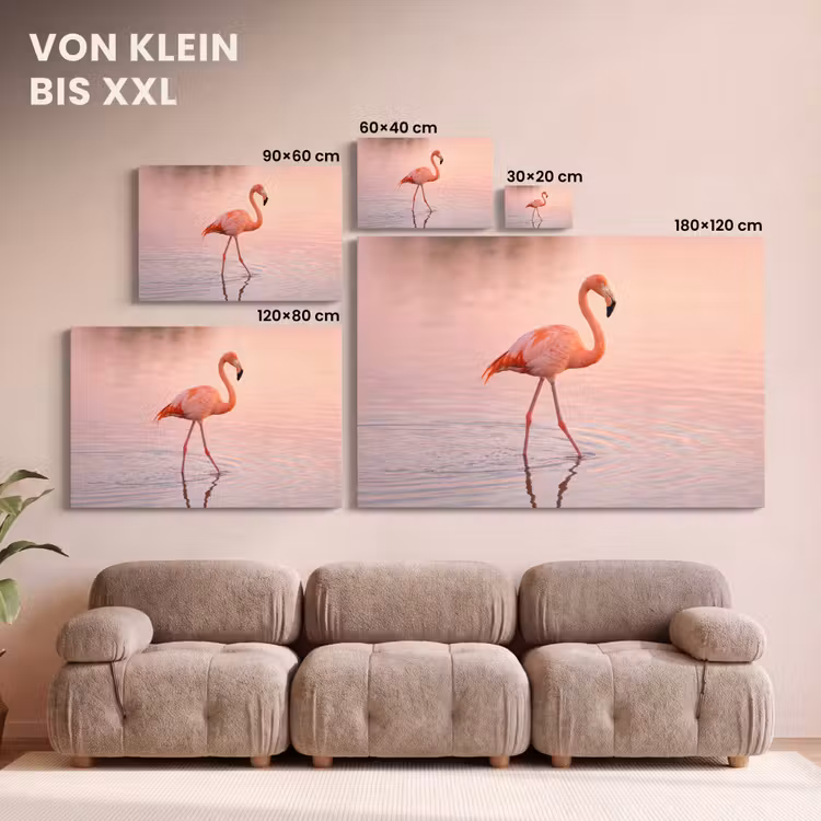 Flamingo - Water - Roze canvas 2cm klein -Xsfeer8_DE