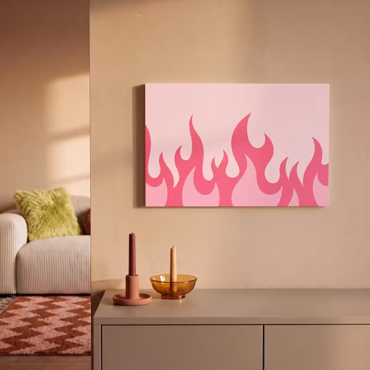 Vlammen - Patroon - Abstract - Modern - Roze canvas 2cm klein -sfeer1