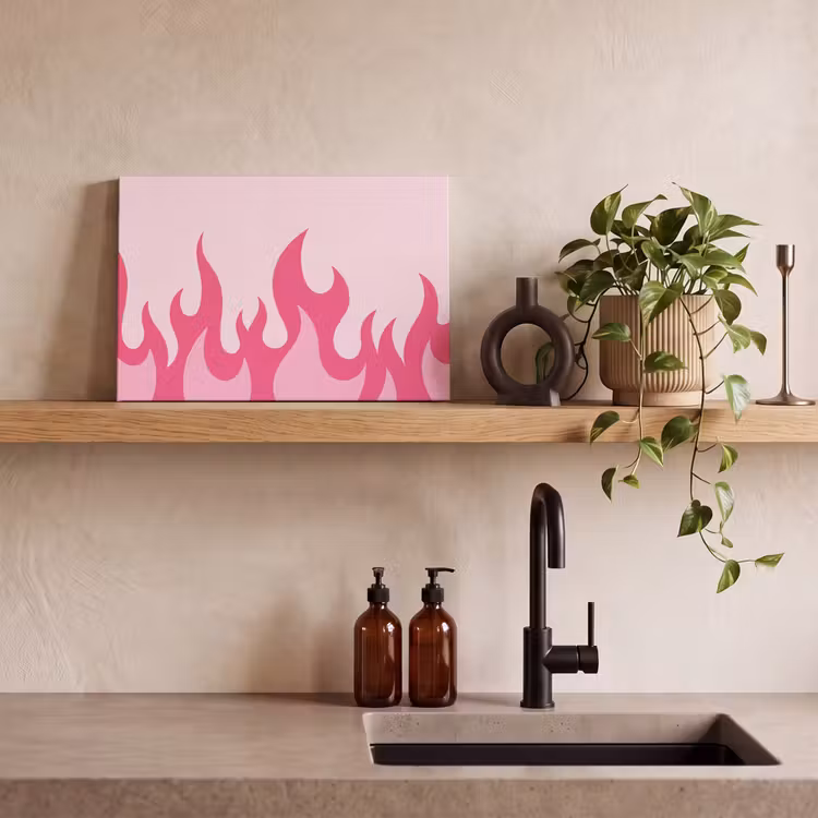 Vlammen - Patroon - Abstract - Modern - Roze canvas 2cm klein -sfeer3