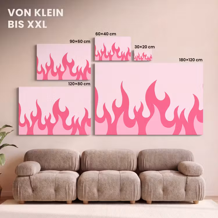 Vlammen - Patroon - Abstract - Modern - Roze canvas 2cm klein -Xsfeer8_DE