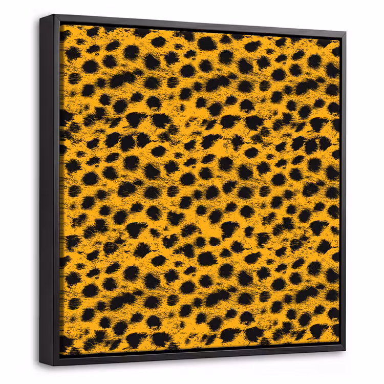 Vlekken - Oranje - Luipaard Canvas met baklijst klein 1124 -threedimensional_3d_global