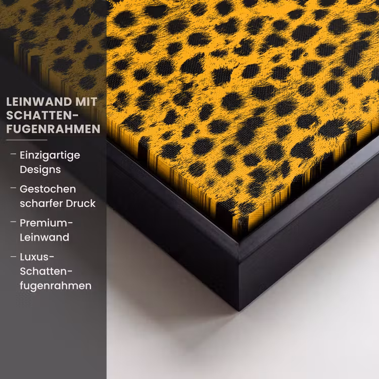 Vlekken - Oranje - Luipaard Canvas met baklijst klein 1124 -uniquesellingpoint_productkenmerken_DE