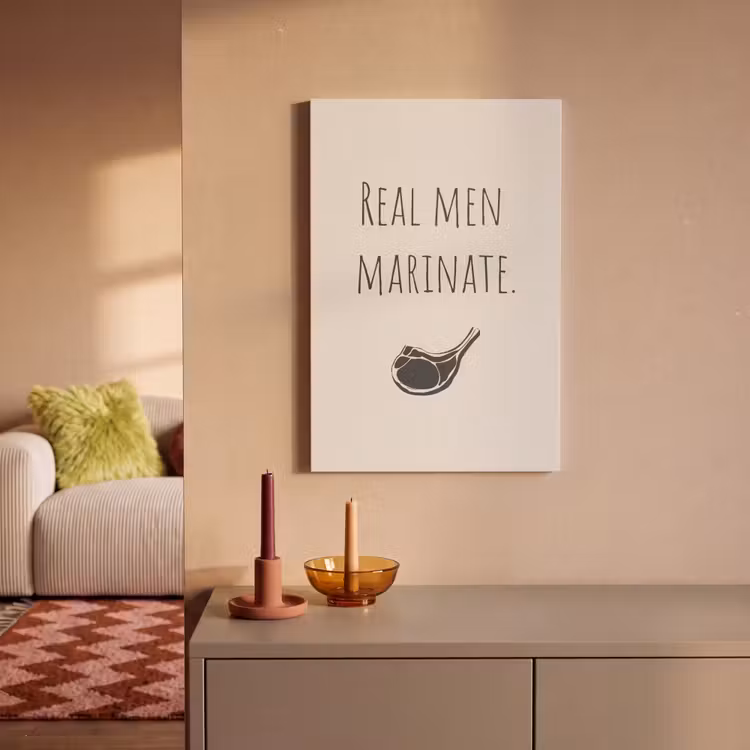 Vlees - Minimalistisch - Beige - Quote canvas 2cm klein -sfeer1