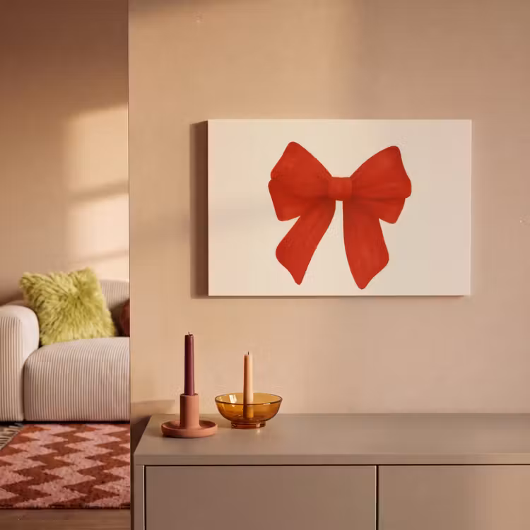 Strik - Symmetrisch - Rood - Lint canvas 2cm klein -sfeer1