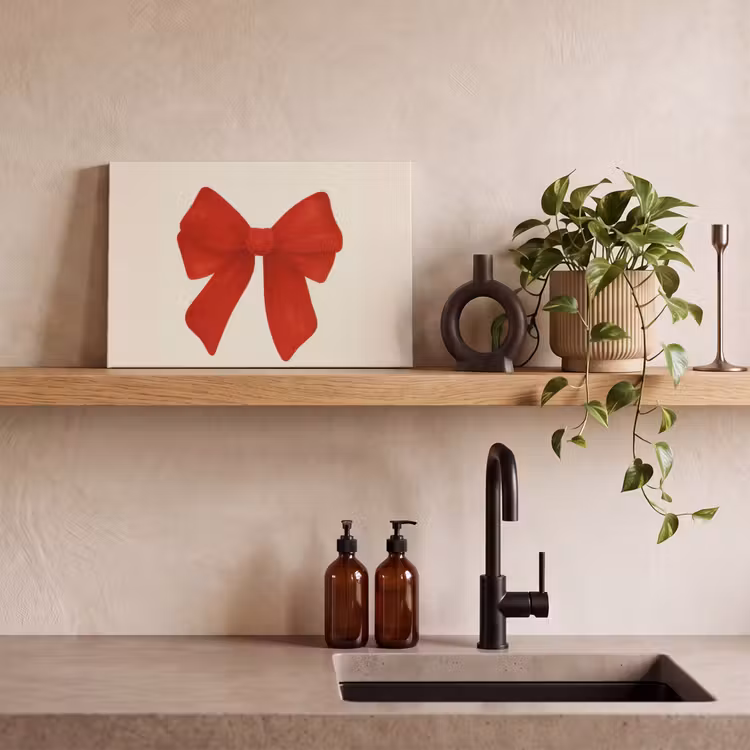 Strik - Symmetrisch - Rood - Lint canvas 2cm klein -sfeer6