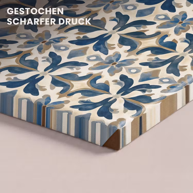 Tegel - Patroon - Blauw - Beige canvas 2cm klein 34 -closeup_print_DE
