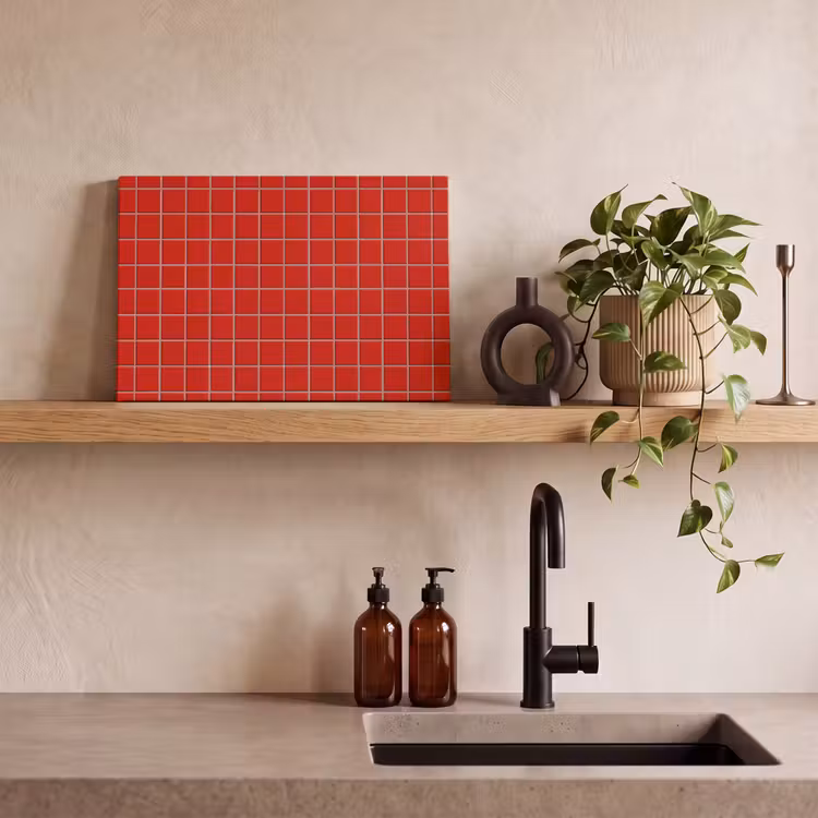 Tegel - Patroon - Kersen - Rood canvas 2cm klein 34 -sfeer3