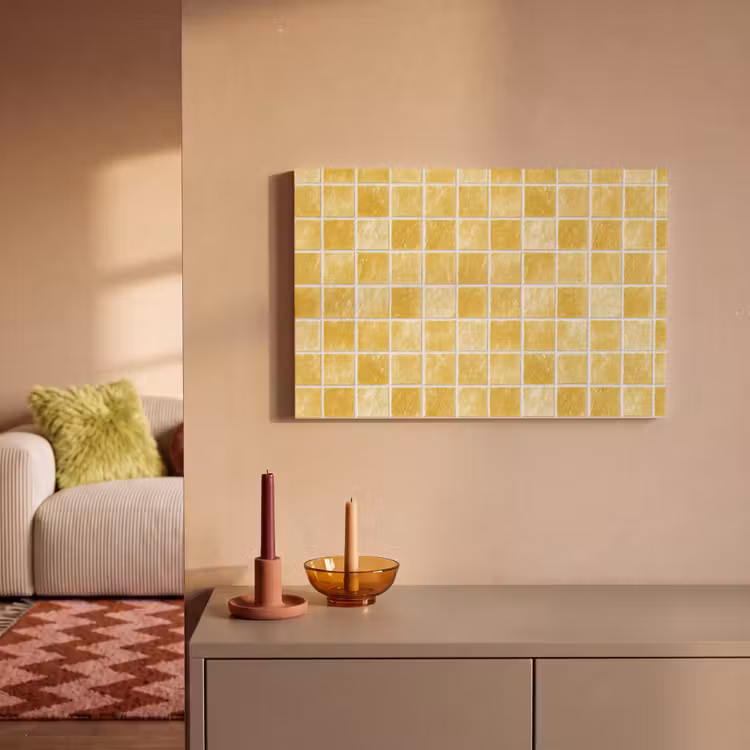 Tegels - Mozaïek - Textuur - Goudgeel canvas 2cm klein 34 -sfeer1