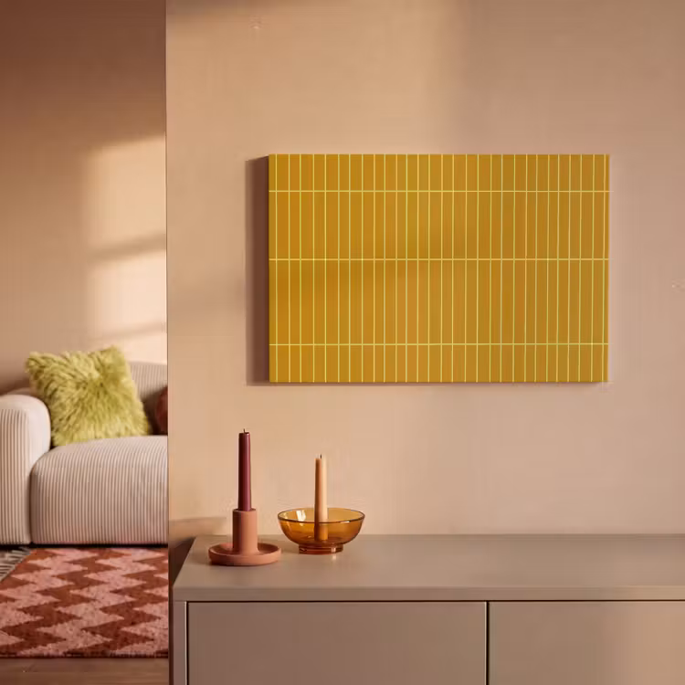 Tegels - Verticaal - Mosterdgeel canvas 2cm klein 34 -sfeer1