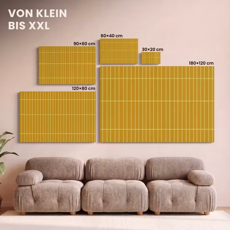 Tegels - Verticaal - Mosterdgeel canvas 2cm klein 34 -Xsfeer8_DE