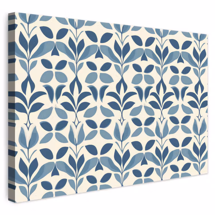 Flora - Modern - Blauw canvas 2cm klein 34 -3d