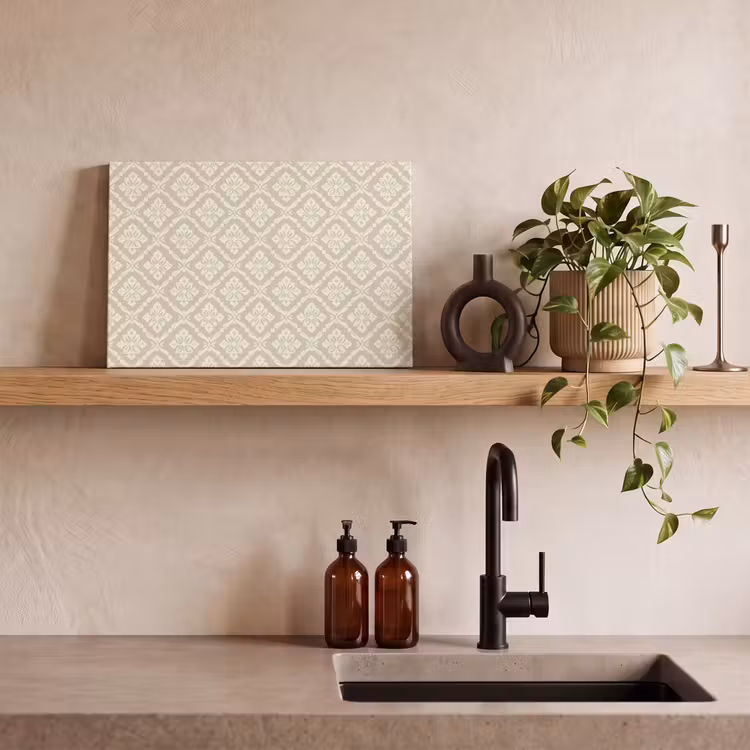 Floraal - Ornament - Beige canvas 2cm klein 34 -sfeer3