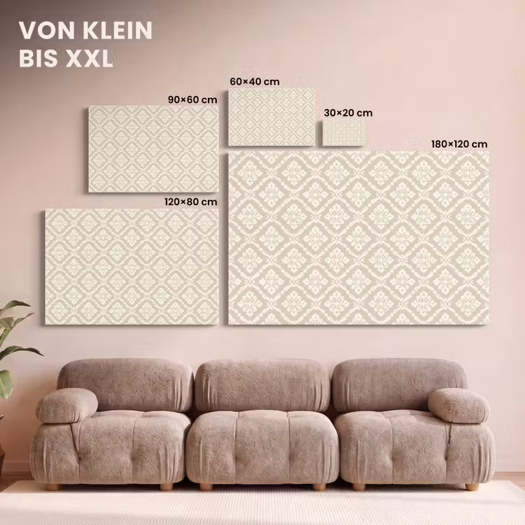 Floraal - Ornament - Beige canvas 2cm klein 34 -Xsfeer8_DE