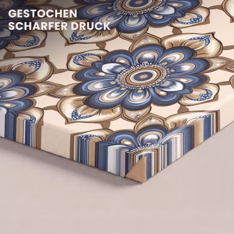 Floraal - Ornament - Blauw canvas 2cm klein 34 -closeup_print_DE