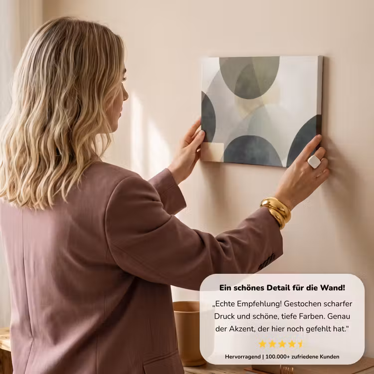 Vlakken - Abstract - Beige - Cirkels canvas 2cm klein -sfeer3