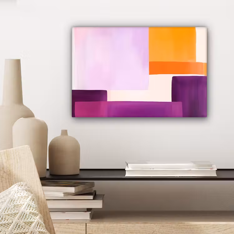 Vlakken - Abstract - Rechthoekig - Oranje canvas 2cm klein -closeup_print_DE