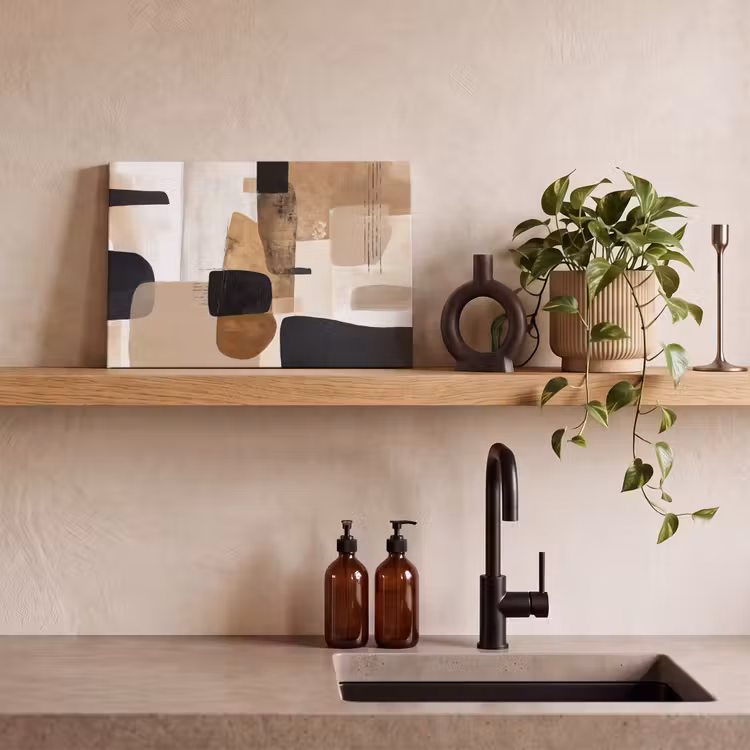 Vlakken - Abstract - Zwart - Strepen canvas 2cm klein -sfeer6