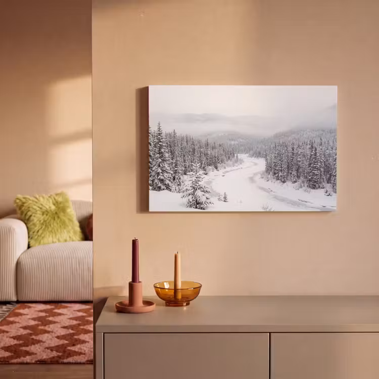 Rivier - Bevroren - Landschap - Winter canvas 2cm klein -sfeer1