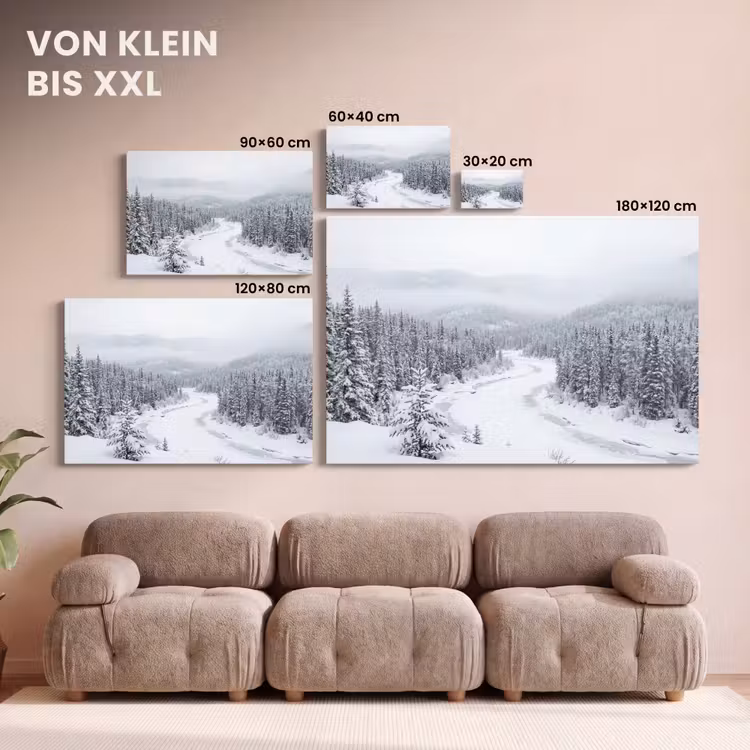 Rivier - Bevroren - Landschap - Winter canvas 2cm klein -Xsfeer8_DE