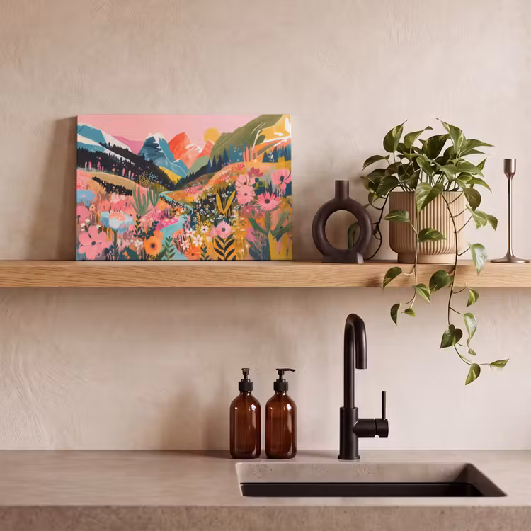 Rivier - Diepte - Bloemen canvas 2cm klein -sfeer6
