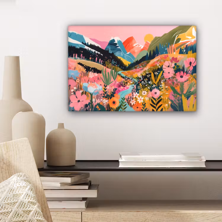 Rivier - Diepte - Bloemen canvas 2cm klein -closeup_print_DE