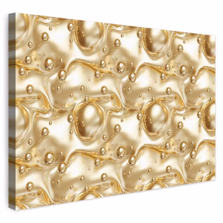 Vloeibaar - Druppels - Goud canvas 2cm klein 34 -3d