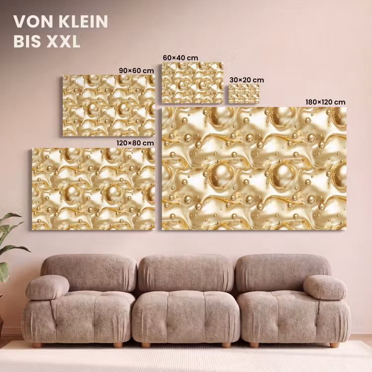 Vloeibaar - Druppels - Goud canvas 2cm klein 34 -Xsfeer8_DE