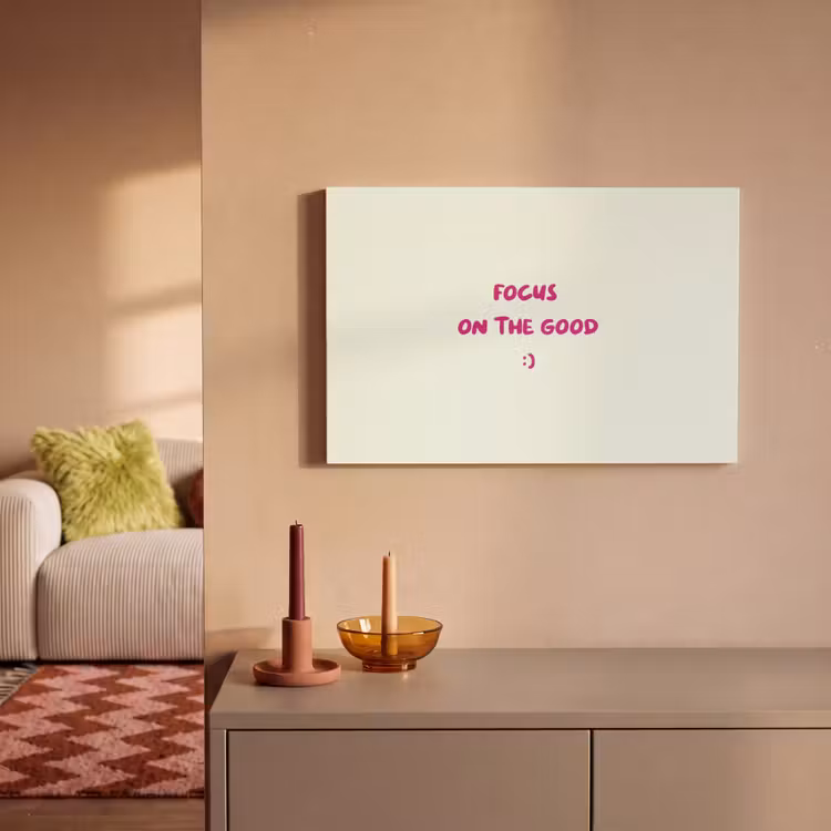 Focus - Beige - Roze - Smiley canvas 2cm klein -sfeer1