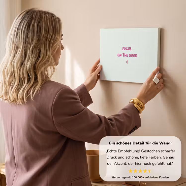 Focus - Beige - Roze - Smiley canvas 2cm klein -sfeer3