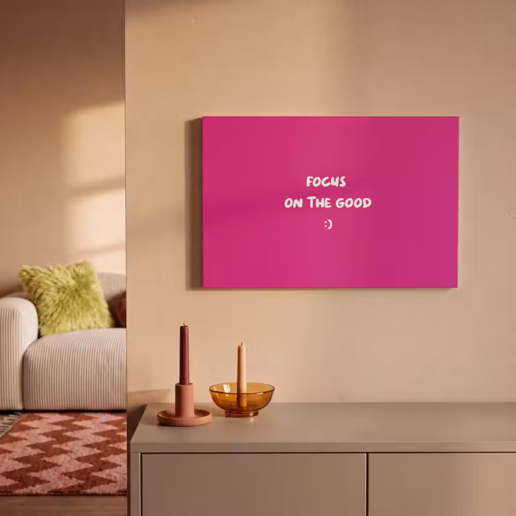Focus - Smiley - Roze canvas 2cm klein -sfeer1