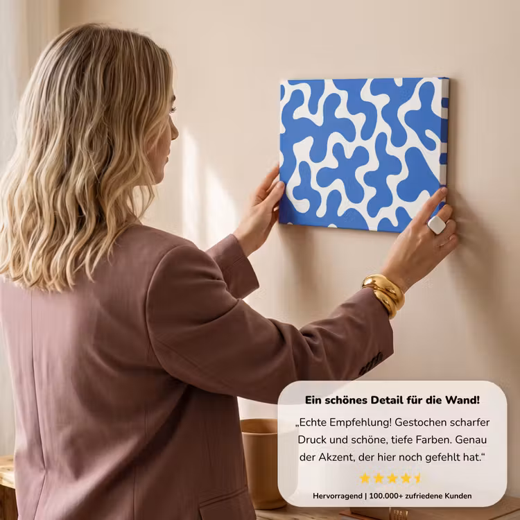 Vormen - Abstract - Blauw - Golven canvas 2cm klein -sfeer3