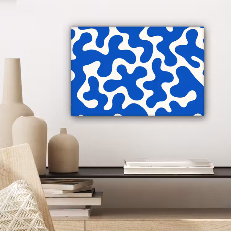 Vormen - Abstract - Blauw - Golven canvas 2cm klein -closeup_print_DE