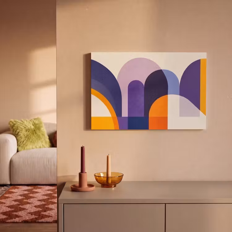 Vormen - Abstract - Grafisch - Oranje canvas 2cm klein -sfeer1