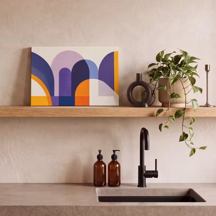 Vormen - Abstract - Grafisch - Oranje canvas 2cm klein -sfeer6