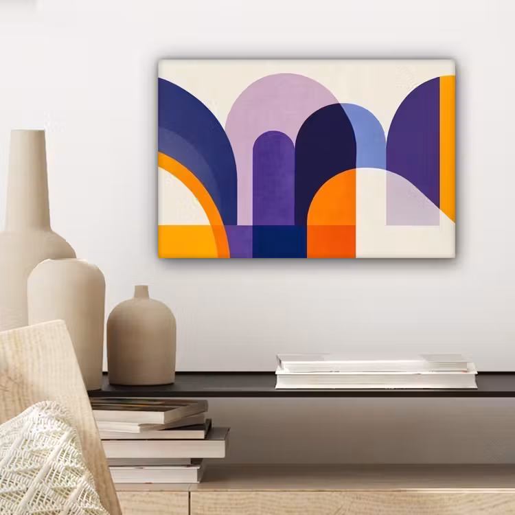 Vormen - Abstract - Grafisch - Oranje canvas 2cm klein -closeup_print_DE