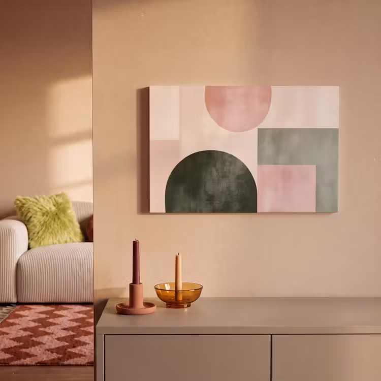 Vormen - Abstract - Cirkel - Zwart canvas 2cm klein -sfeer1