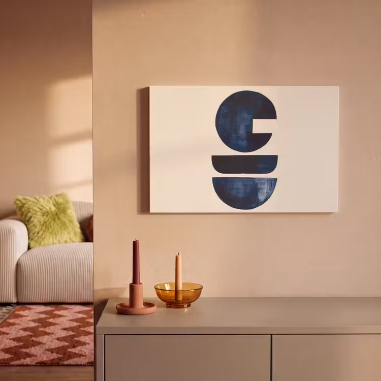 Vormen - Blauw - Abstract canvas 2cm klein -sfeer1