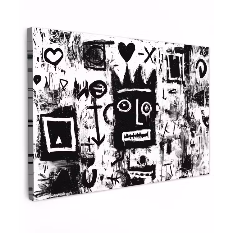 Vormen - Gezocht - Zwart - Abstract canvas 2cm klein -z3d