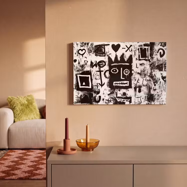 Vormen - Gezocht - Zwart - Abstract canvas 2cm klein -sfeer1