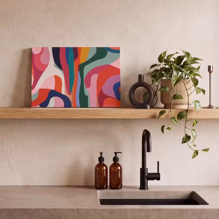 Vormen - Bochten - Kleurrijk - Abstract canvas 2cm klein -sfeer6