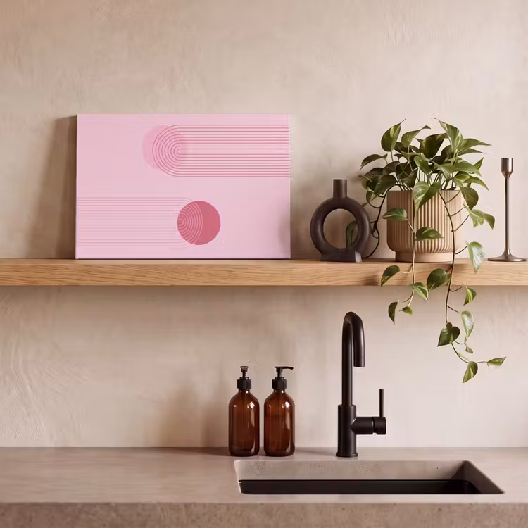 Vormen - Lijnen - Minimalistisch - Roze canvas 2cm klein -sfeer3