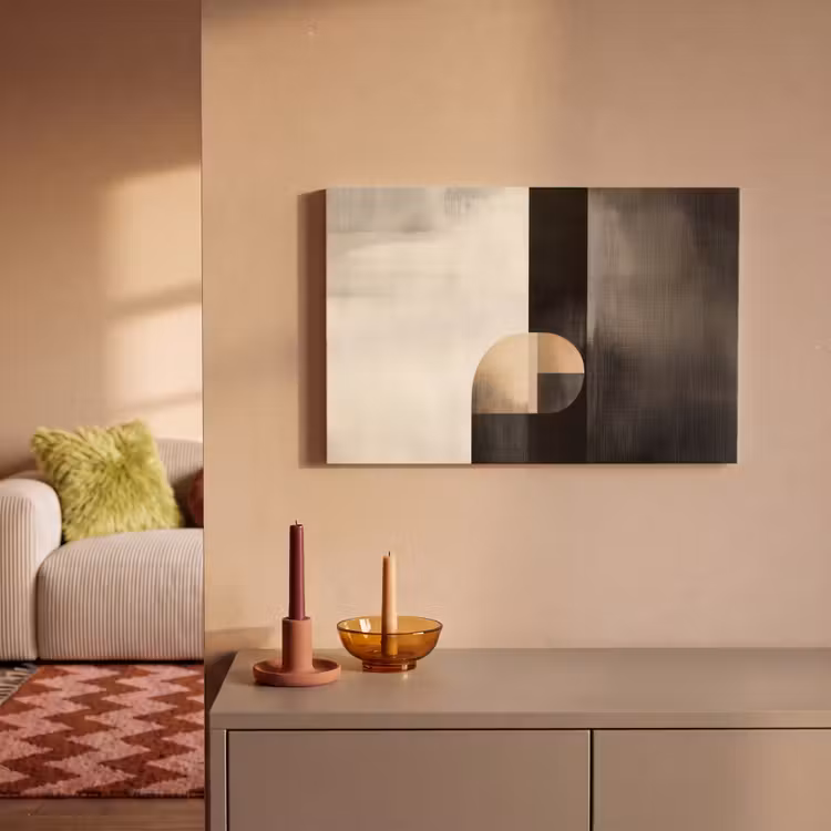 Vormen - Modern - Zwart canvas 2cm klein -sfeer1