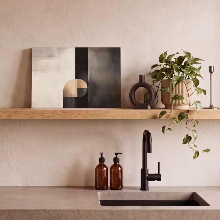 Vormen - Modern - Zwart canvas 2cm klein -sfeer3