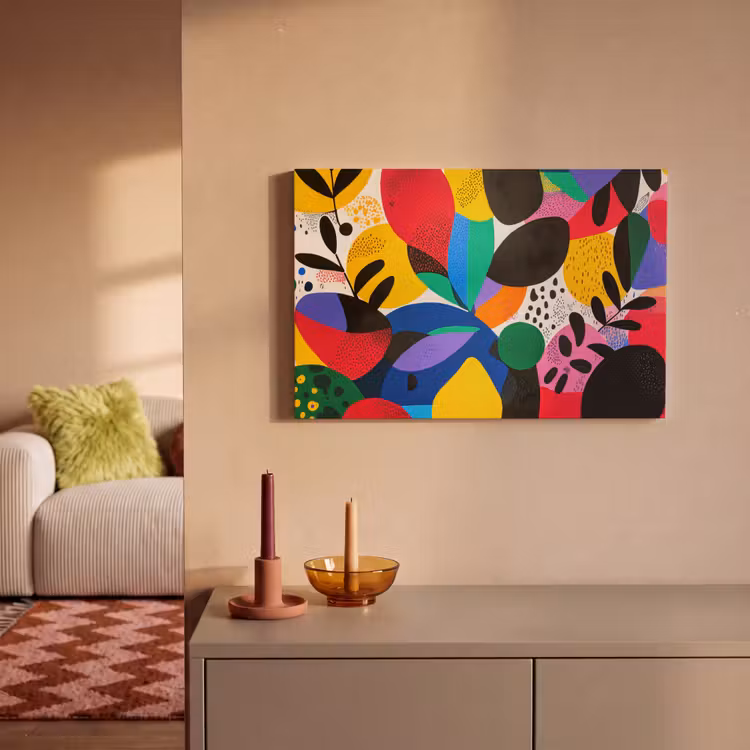 Vormen - Stippen - Kleurrijk canvas 2cm klein -sfeer1