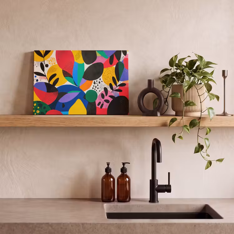 Vormen - Stippen - Kleurrijk canvas 2cm klein -sfeer3