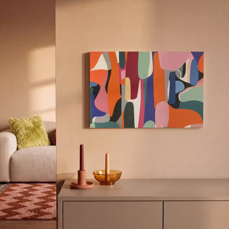 Vormen - Ritmisch - Kleuren - Abstract canvas 2cm klein -sfeer1